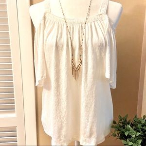 Cable & Gauge Cold Shoulder Knit Blouse